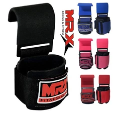 Weight Lifting Metal Hooks Support Grips Straps Wrap Gym Training Deadlift Wrist