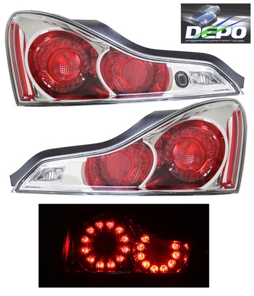 LED Tail Lights CHROME DEPO Fits 20082013 Infiniti G37 20142015 Q60 2D COUPE eBay