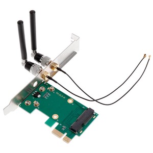 Wireless-Wifi-Network-Card-Mini-PCI-E-To-PCI-E-1X-Desktop-Adapter-2-Antennas
