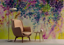 3D Color Floral Wallpaper Wall Mural Removable Self-adhesive Sticker4884