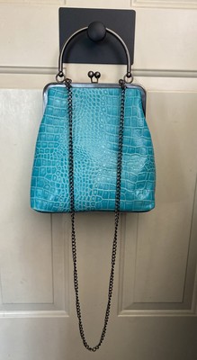 Patricia Nash Leather Aqua Croc Small Novella Bag Handbag  display picture 1