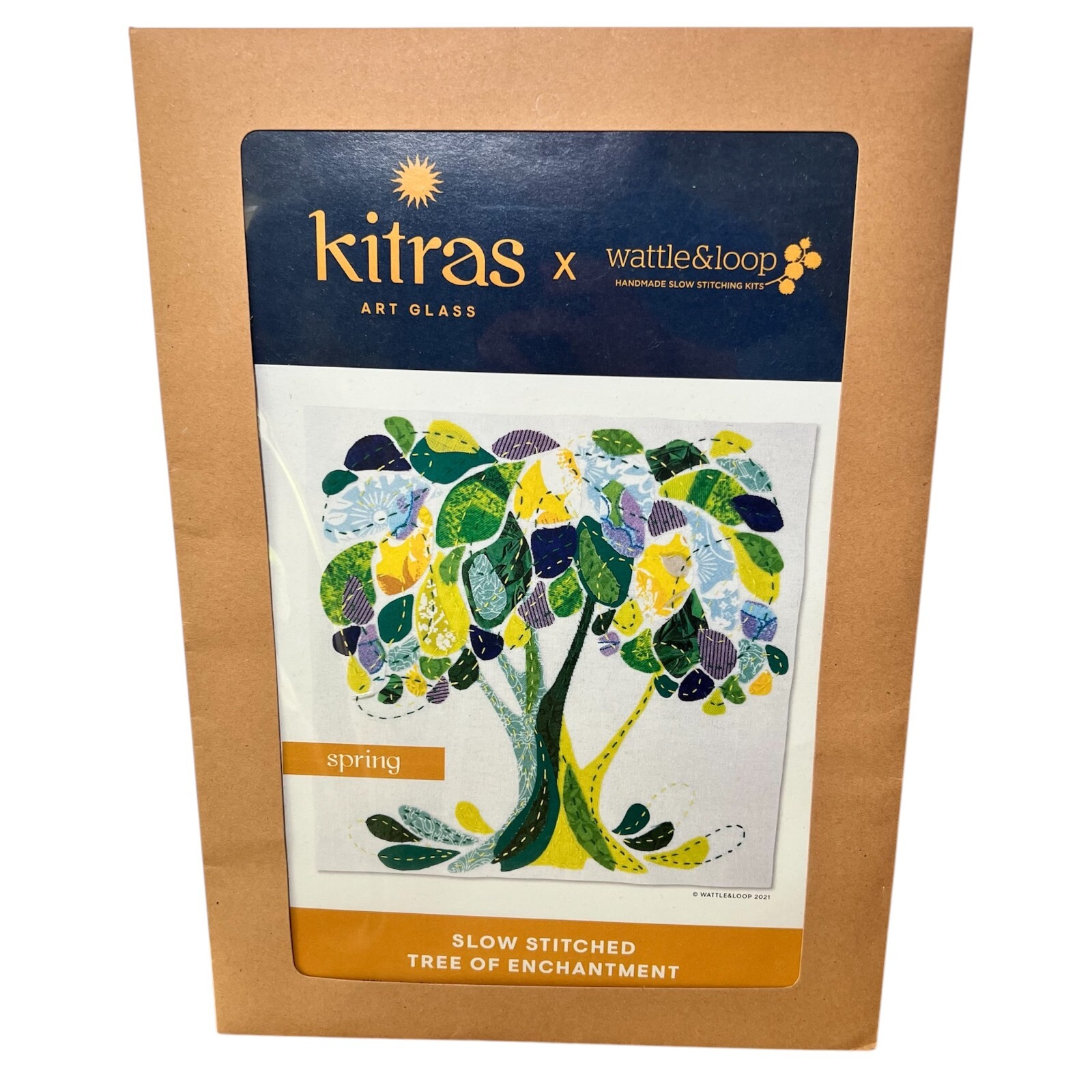 Wattle & Loop Kitras Art Glass SPRING Slow Stitched Tree of Enchantment Kit