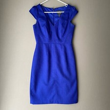 Adrianna Papell sz 4 cap sleeve textured royal blue sheath dress NWOT