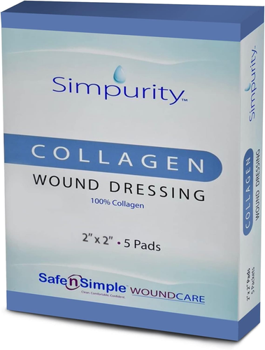 Simpurity Collagen Dressing Pads - 2 X 2 in 5-Pack Collagen Pads for Wounds - No - 第 10/12 張圖片
