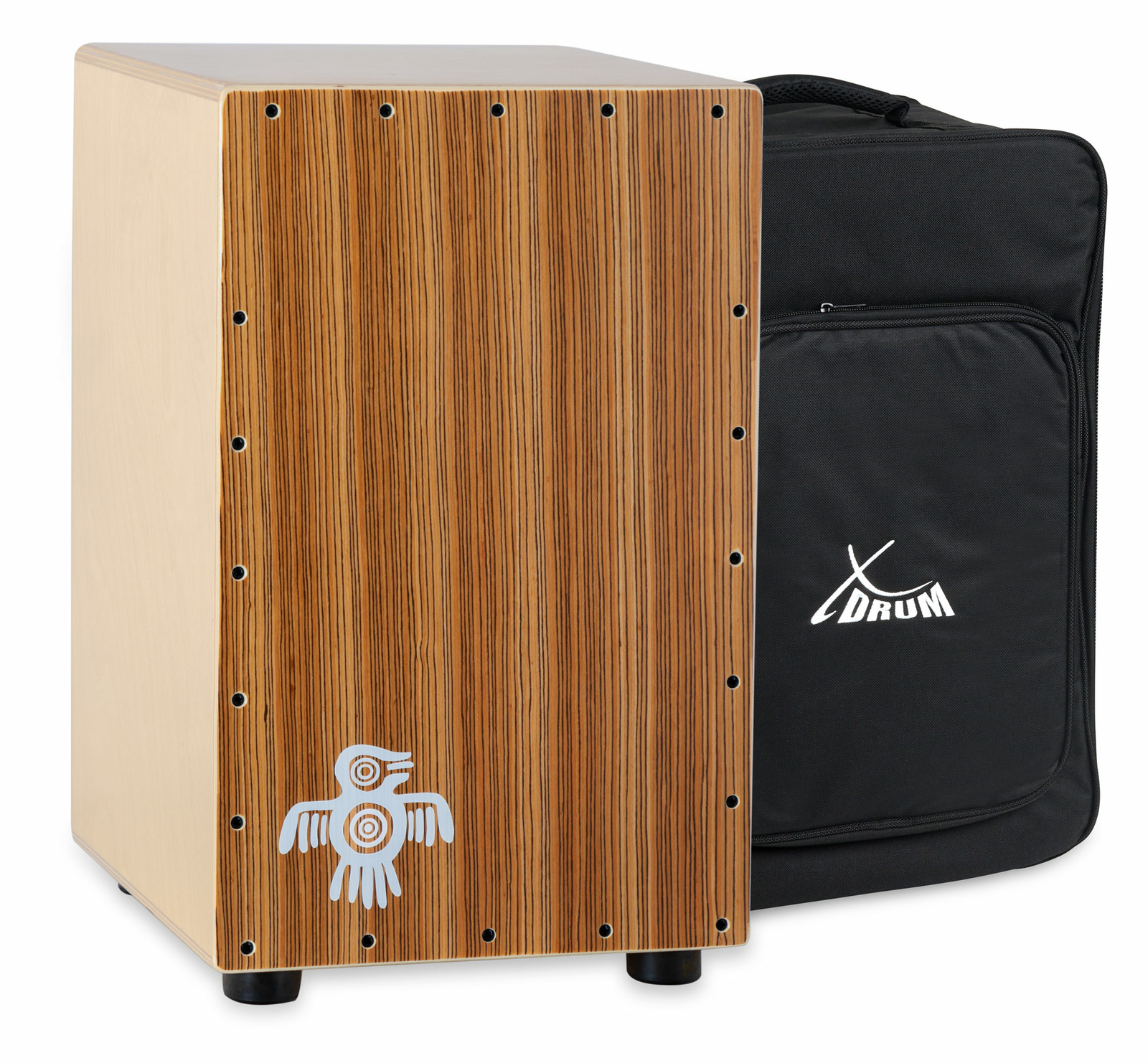 Cajon Percussioni Batteria di Legno Betulla Zebrano Snare Regolabili + Custodia