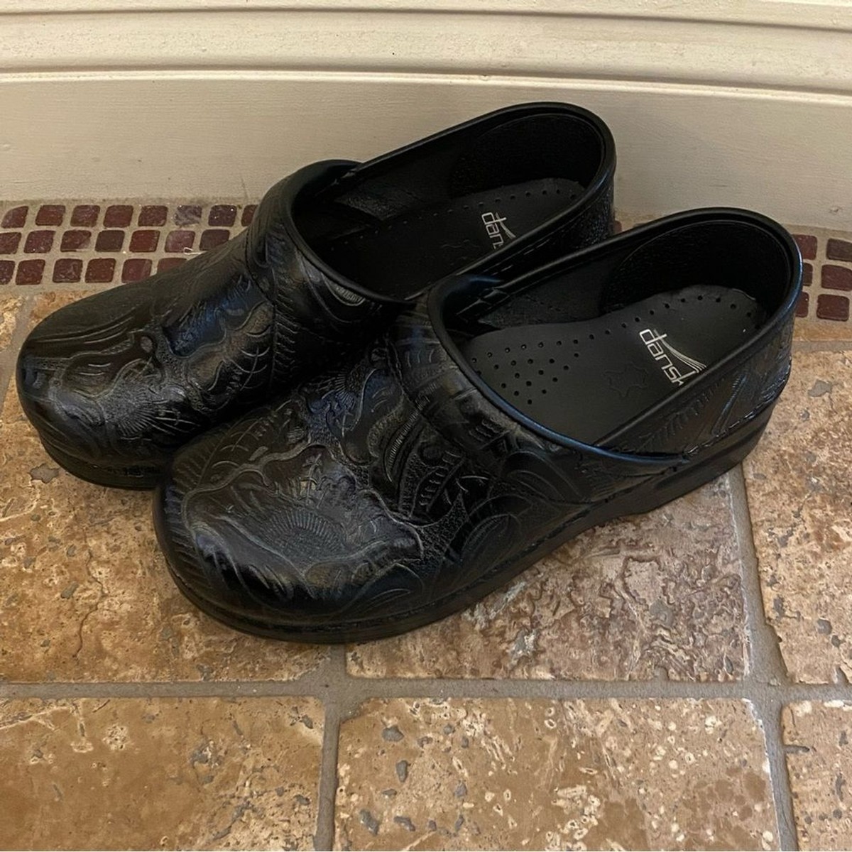 DANSKO Women Black Professional Tooled Leather Clogs Size EU  display picture 2
