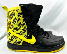 Hombre Nike SF Air Force 1 Negro y Amarillo Dinámico (AR1955-001) Talla 12