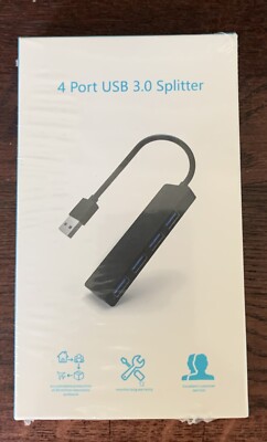 USB 3.0 Hub, Ultra Slim USB Hub - 4-Port USB 3.0 Splitter for Mac Pro/Air, Dell,