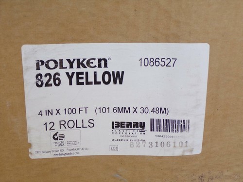 Polyken 826 Yellow 4" x 100 Ft. 1 Core Economy Corrosion Control Tape One Roll - Picture 3 of 3