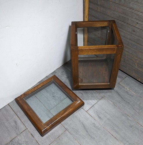 Vitrina/caja vitrina vitrina vitrina mostrador tienda madera y vidrio vintage - Imagen 5 de 21