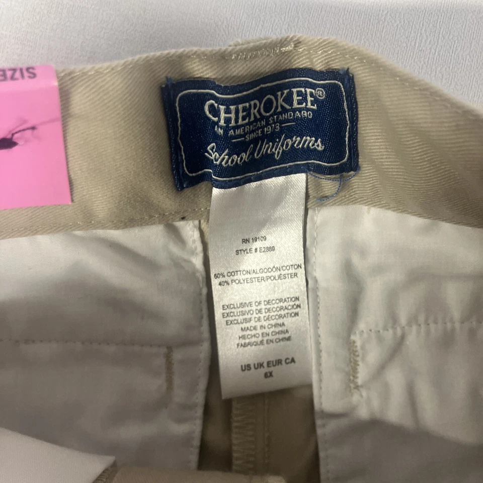 6x Uniforme Escolar Niña Frente Plano Caqui Pantalones Cortos Juveniles Cintura Ajustable Nuevo Foto 4 de 4