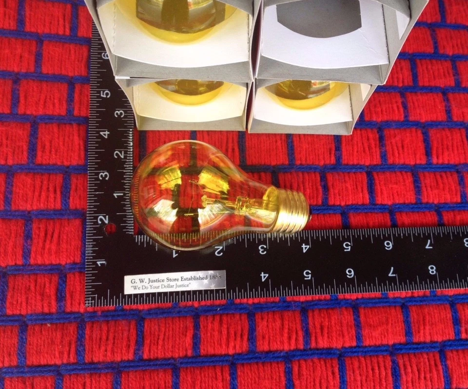 4 of NEW yellow A19 sign 25w OUTDOOR 25 WATT 130V transparent PARTY LIGHT BULB  - Image 2 of 3