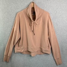 Sweaty Betty Sweatshirt XL Pink Harmonise Funnel Neck Luxe Fleece Soft Italy
