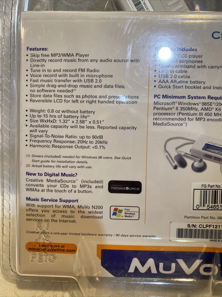 Creative MuVo Micro N200 MP3 Player White Brand New Factory Sealed - Image 4 of 4