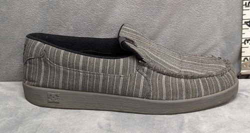 DC Halbschuhe Herren 8 Meliert Grau Schwarz Streifen Slipper Freizeitschuhe Bösewicht TX