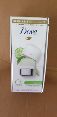Dove Refillable Deodorant Stainless Steel Case + 1 Refill Cucumber & Green Tea