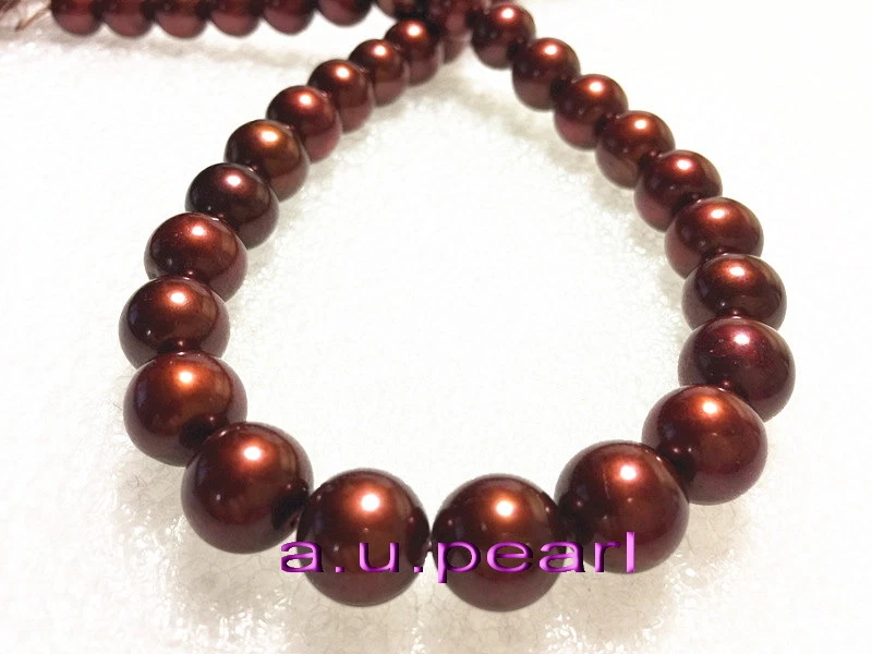AAAAA 18"12-13mm REAL REDONDO Mar del Sur Chocolate Marrón Café Perla Collar 14K Foto 3 de 4