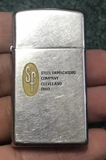 1967 ZIPPO Slim Advertising Lighter  Steel Fabricators Company Cleveland Ohio