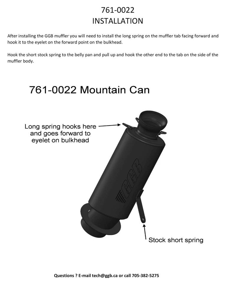 GGB Exhaust Mountain Muffler For 2004-2006 Arctic Cat F5 Firecat 500 Sno Pro - Image 2 of 3