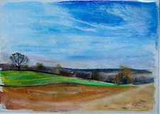 Franz Ehmke *1928-2018 Berlin Lübars at the Easter Spring Pastel Signed