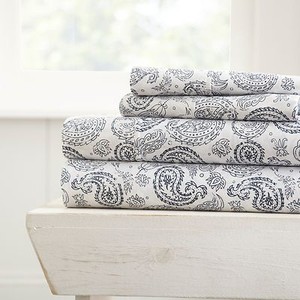 Kaycie Gray Fashion Collection Ultra Soft 4 Piece Coarse Paisley Bed Sheet Set - Click1Get2 Price Drop