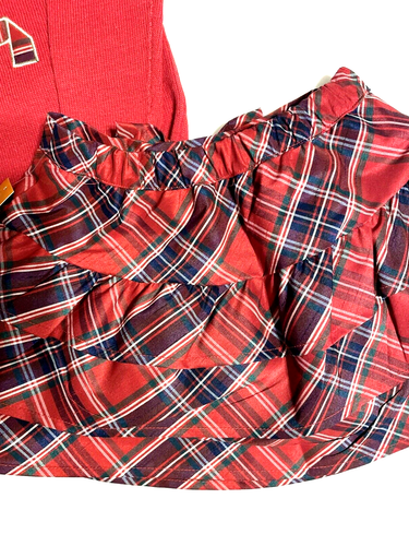 Gymboree Girls Sweater Skirt Plaid Red Sz 4 5 NEW Bow Party Ruffles Winter $77 - Picture 9 of 9