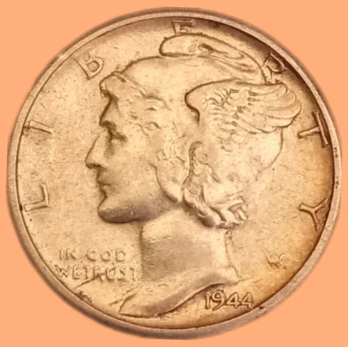 1944-S Mecury Dime 10c 90% Silver Coin Choice AU  #D-242