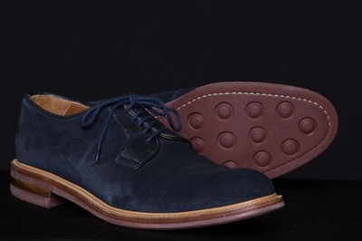 Men's Russell & Bromley London Navy Suede Reporter Shoes Sz UK 9 / US 10