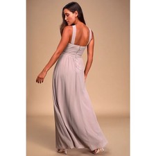 Lulus Air of Romance Taupe Maxi Dress Size Large