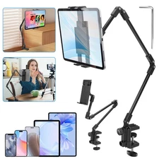 Long Arm Adjustable Tablet Phone Mount for Desk 4-12.9" iPad Samsung Galaxy Tab