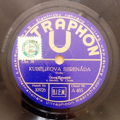 CZECHOSLOVAK ULTRAPHON DRDLA KUBELIK SERENADE SOUVENIR VIOLIN GEORG KNIESTADT