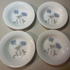 Wedgwood ICE ROSE 7 3/4” Rimmed Soup Bowls Set  Of 4 England