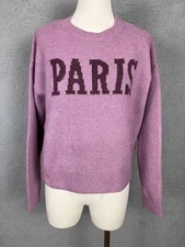 Hooked up by Iot Juniors' "It Girl" Paris Crewneck Sweater Purple Size Small NWT