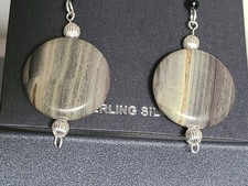 Sterling Silver Hook Dangle/Drop Earrings Rou...