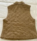 Faconnable Women’s Quilted Vest XL Camel Brown Button Front Pockets Lined — photo 5