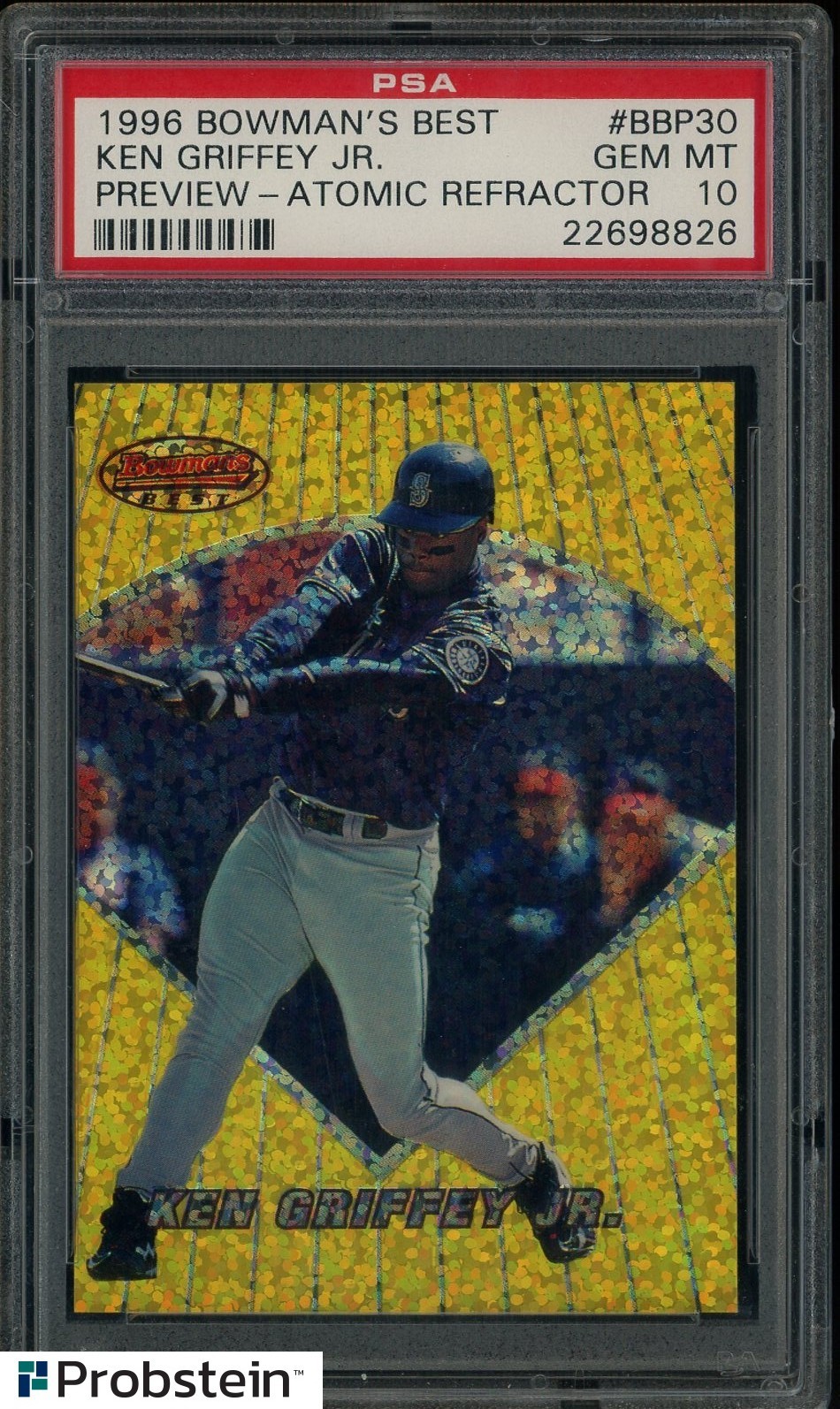 1996 Bowman's Best Preview Atomic Refractor Ken Griffey Jr Mariners HOF PSA 10