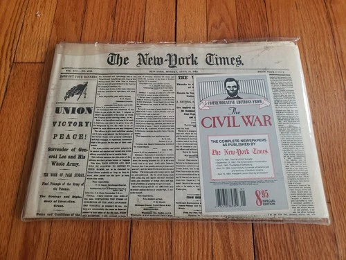 THE CIVIL WAR: 5 COMPLETE NEWSPAPERS REPRINT EDITIONS NEW YORK TIMES 1861-1865