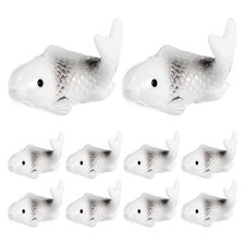 10-Pack Resin Mini Fake Koi Goldfish Figurines for Aquarium Large, Black