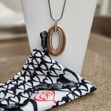Brighton Uptown Shine Silver & Gold Oval Necklace - Reversible