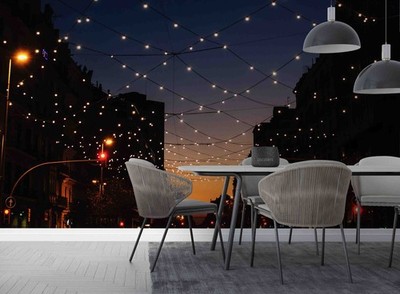 3D City Lights Night Scene Wall Murals Wallpaper Murals Wall Sticker