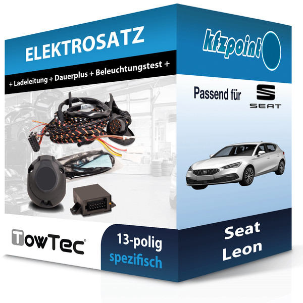 Towtec E-Satz 13Polig Fahrzeugspezifisch Passend für Seat Leon Incl. Manual-image