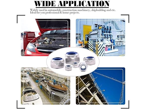 SpzcdZa 15Pieces M12-1.75mm Nylon Lock Nuts 