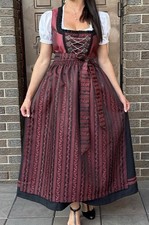 Authentic Alp Trachten Dirndl Oktoberfest Dress With Apron Size 40 Beautiful   