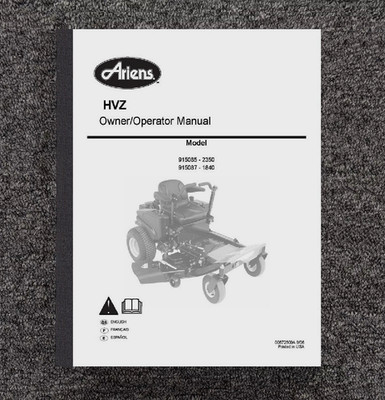 myn432 様 オーダーページ Operator Instruction Maintenance Manual Ariens HVZ 2350 & 1840