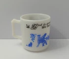 Vintage Hazel Atlas Child Mug Cup Milk Glass Child Prayer God is Great