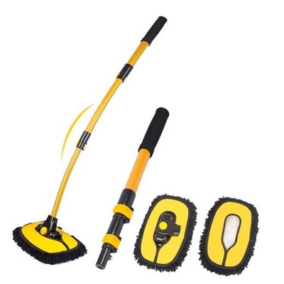  40'' Car Wash Brush with Long Handle - 15°Curved Car Cleaning Brush with 