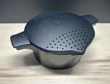 Pampered Chef #2778 Black 8 Cup 2 Quart Large Microwave Steamer Pot Strainer
