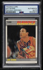 PSA/DNA 1987-88 Fleer Doc Rivers #92 Certified Authentic Auto 0o9