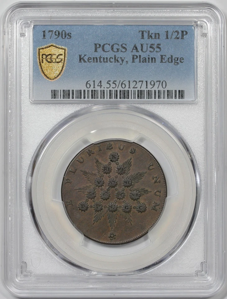 1790s Kentucky Token, Plain Edge, PCGS AU55 - Image 3 of 3