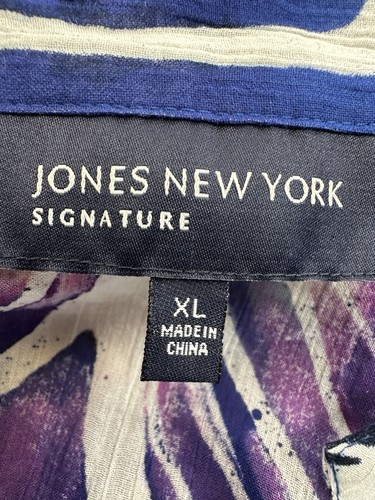 Jones New York Damen Bluse Mehrfarbig V-Ausschnitt Ärmellos Blumen Größe XL - Bild 3 von 4